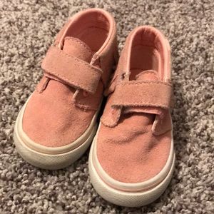 Vans pink Velcro toddler moccasins, EUC, Size 5